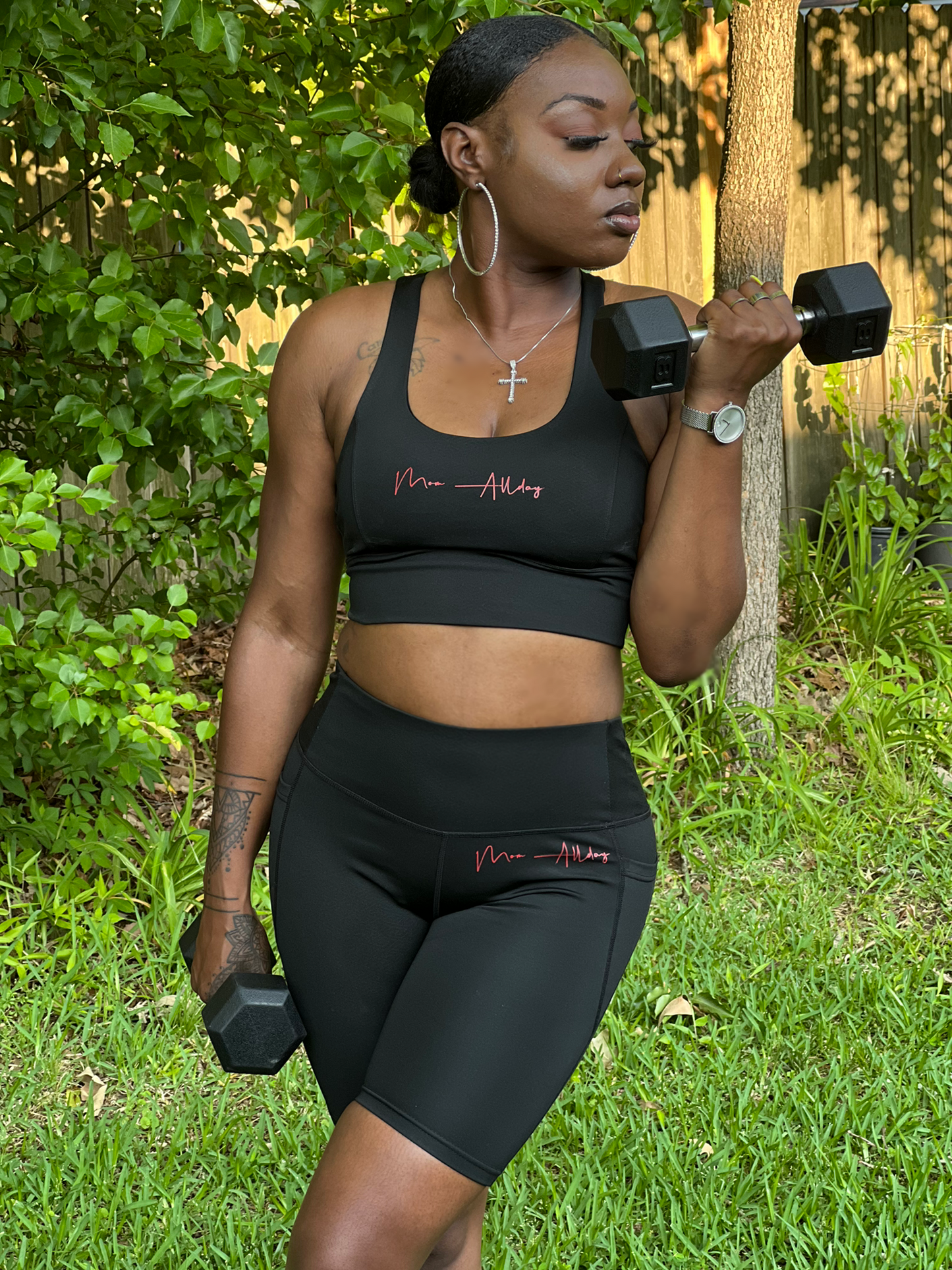 Black Active short set